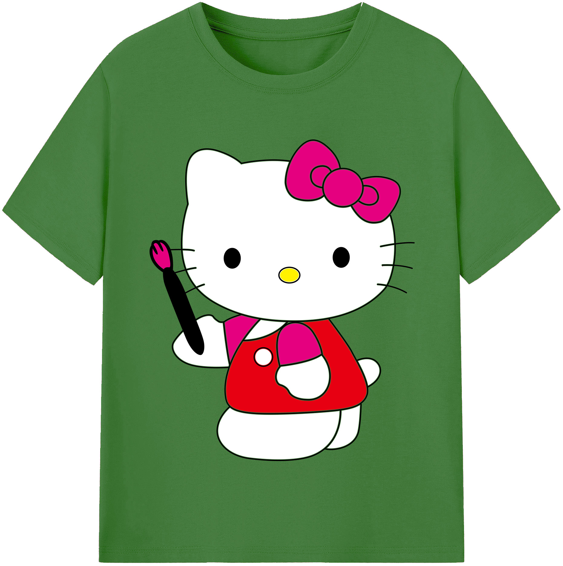 （画像用） Hello Kitty ハローキティ レディースカジュアルプリントTシャツ（綿100％）